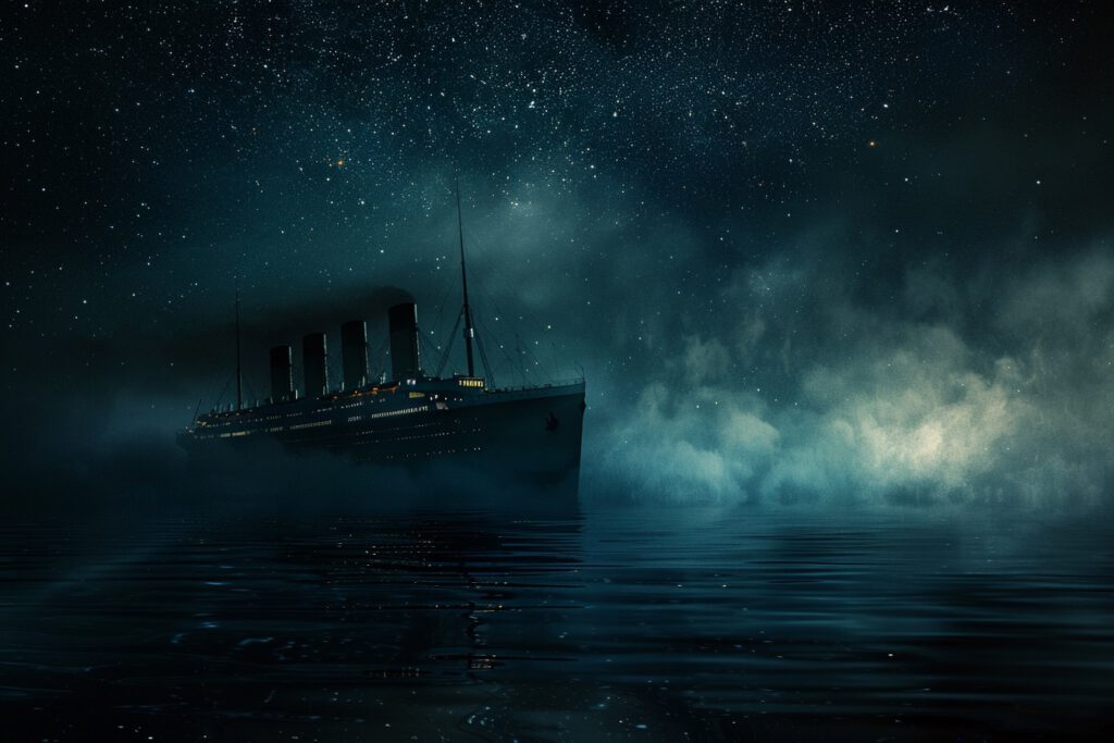 Dampfschiff "Titan" fährt im Nebel (KI)