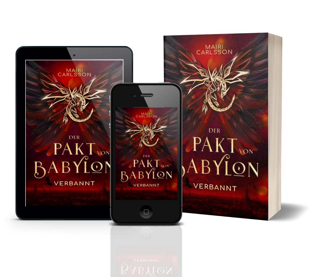 Dark Urban Fantasy Roman Cover "Der Pakt von Babylon: Verbannt"
