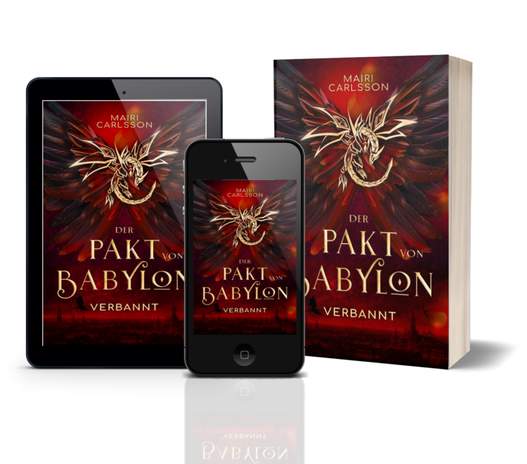 Dark Urban Fantasy Roman Cover "Der Pakt von Babylon: Verbannt"