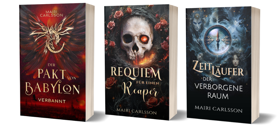 3 Buchcover Fantasy-Romane Mairi Carlsson