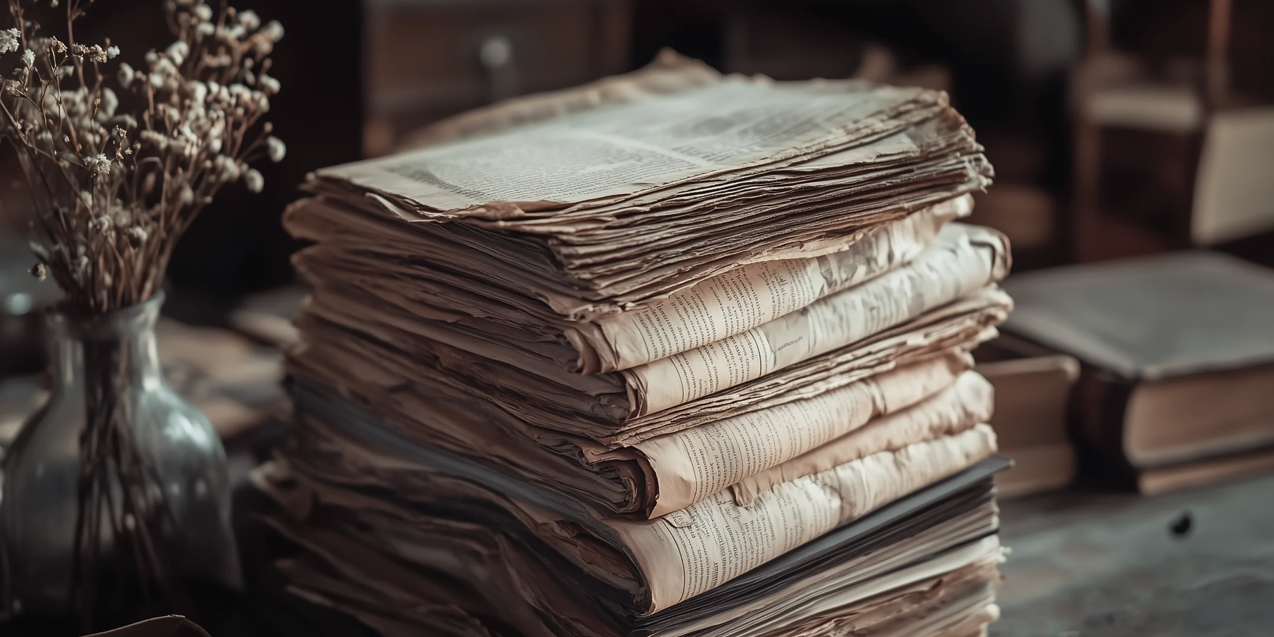 Alter vintage Zeitungsstapel