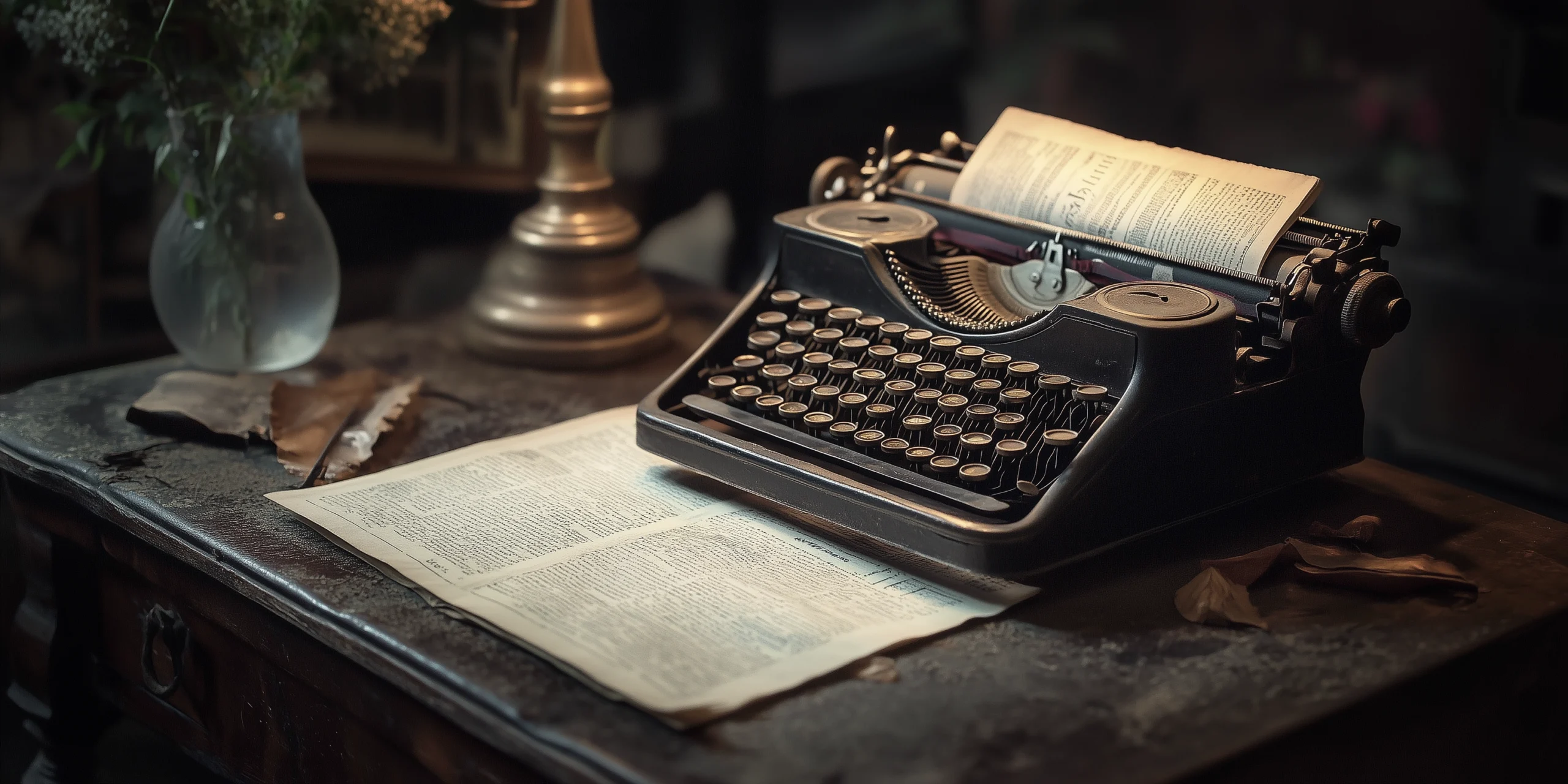 Neue Website für meine Autorenservices 1 Vintage Schreibmaschine und Zeitung