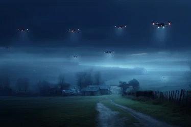 ⚡️ Drohnen über Brandenburg: Neue Dimension? 4 Drohnen über Brandenburg, ländliche Gegend bei Nacht