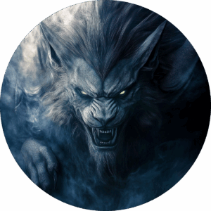 Die Bewohner von IMAGIYA 17 blauer Gargoyle mit Löwengesicht