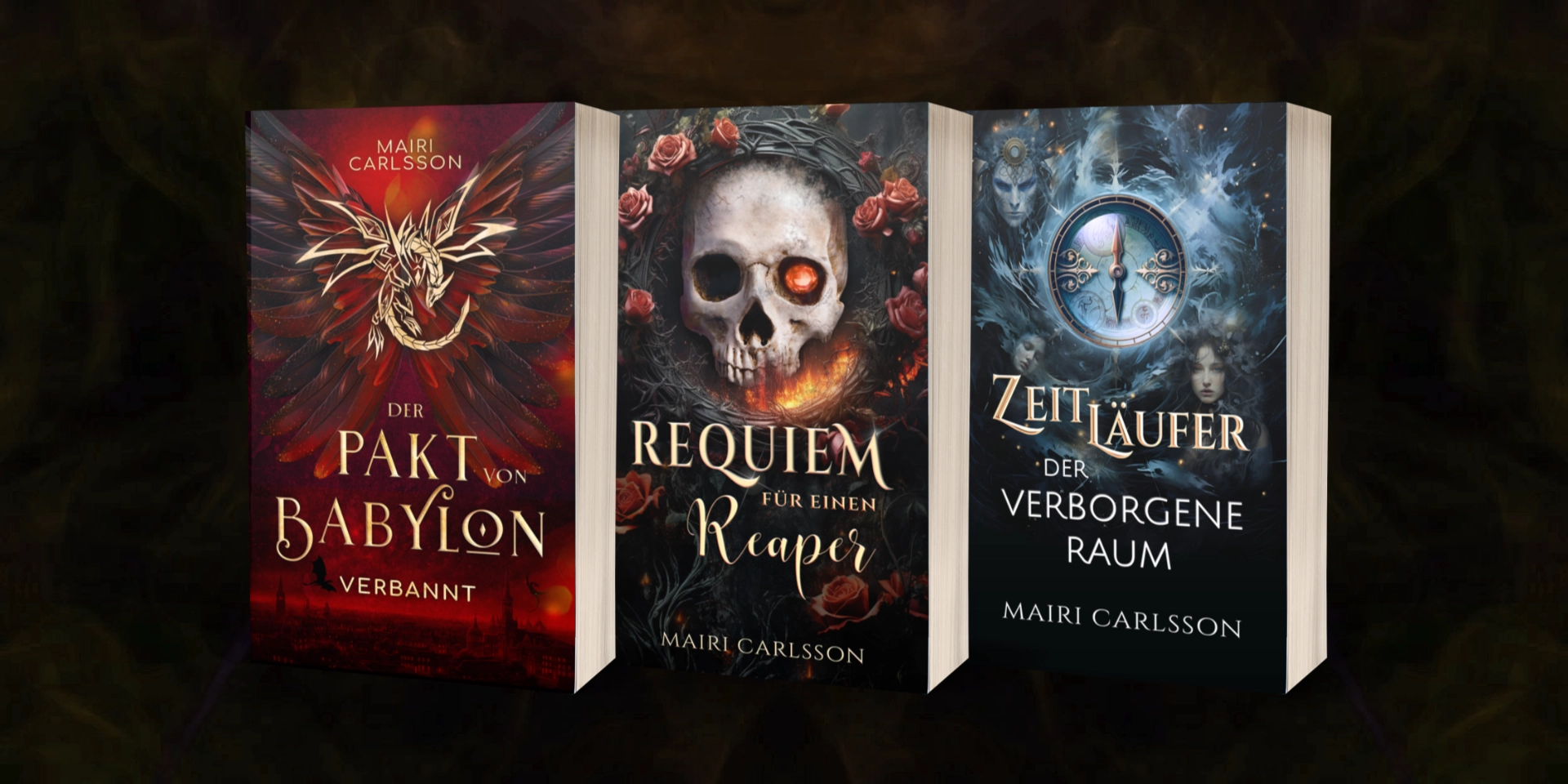 Drei Phantastik-Buchcover von Mairi Carlsson