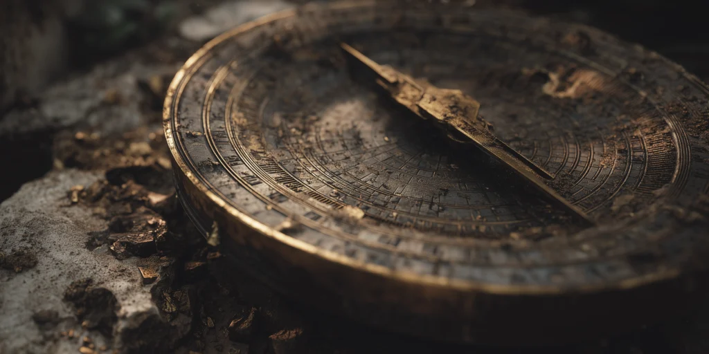 altes messinstrument als symbol für neue archäologie